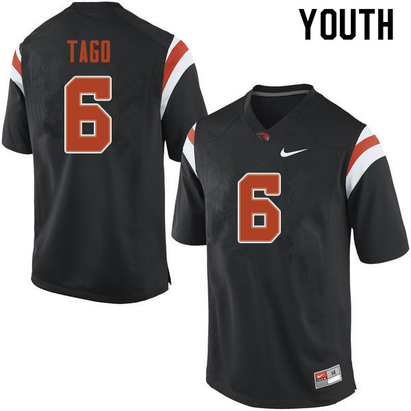 Youth #6 Matthew Tago Oregon State Beavers College Football Jerseys Sale-Black